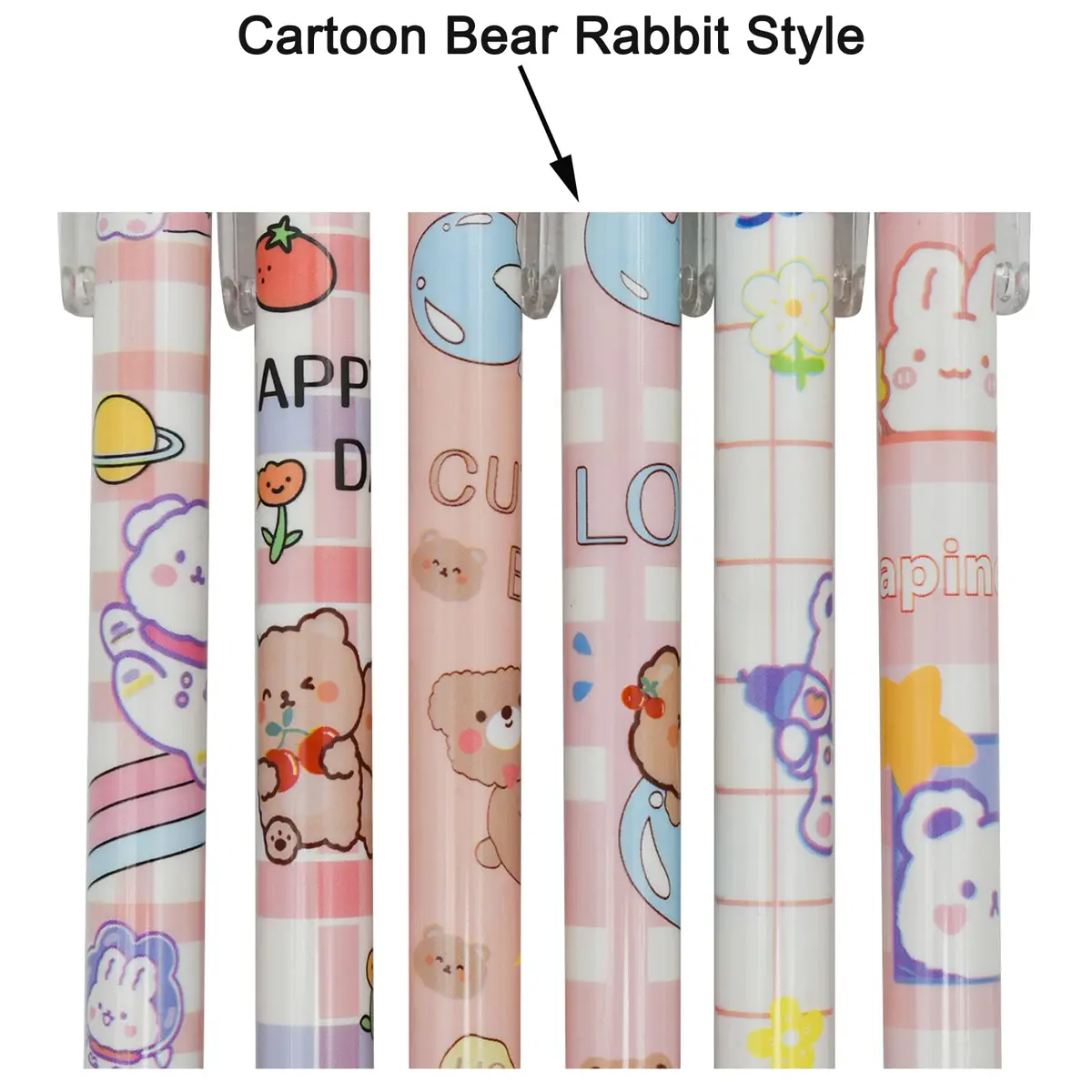 Maydahui Cartoon Bear Rabbit Gel Pen Set 12 pcs | Smooth Ink, Animal Design, 0.5mm Fine Point - view 3