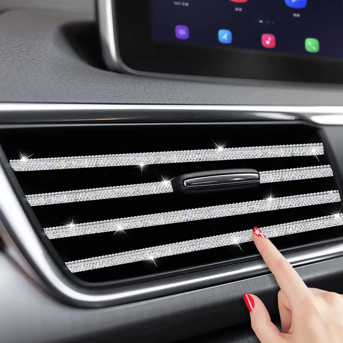 INSAUTO Bling Car Vent Outlet Trim 10-Pack | Sparkle Car Interior Decoration - main product image