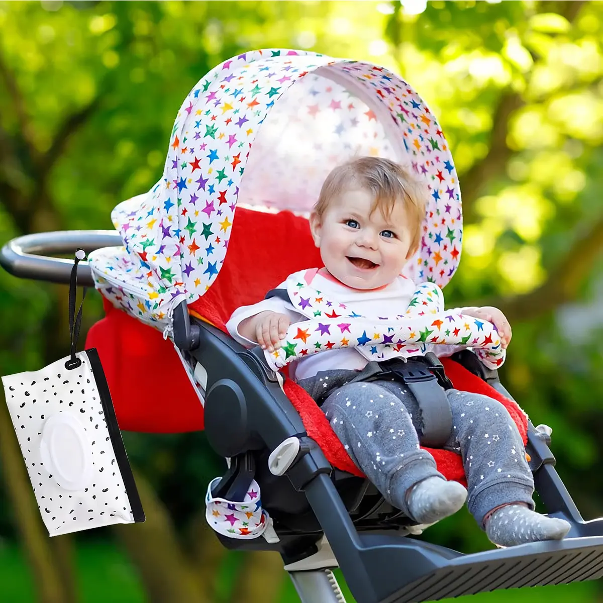 FEBSNOW Baby Wipe Dispenser 2 Pack | Portable Wet Wipe Holder Container for Diaper Bags - view 7