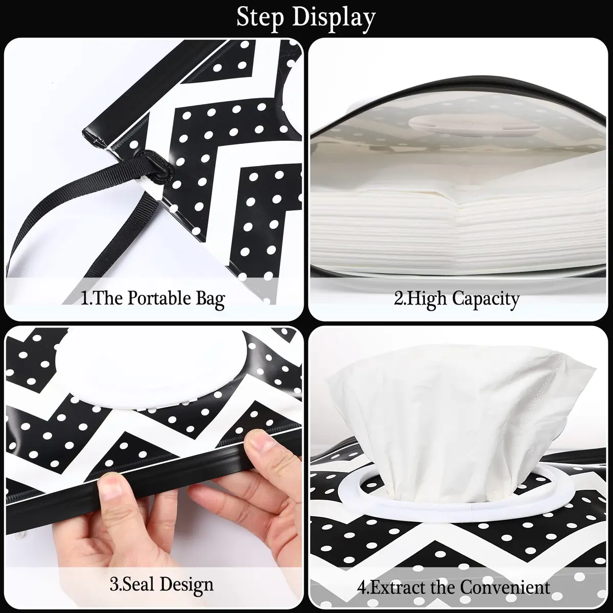 FEBSNOW Baby Wipe Dispenser 2 Pack | Portable Wet Wipe Holder Container for Diaper Bags - view 3