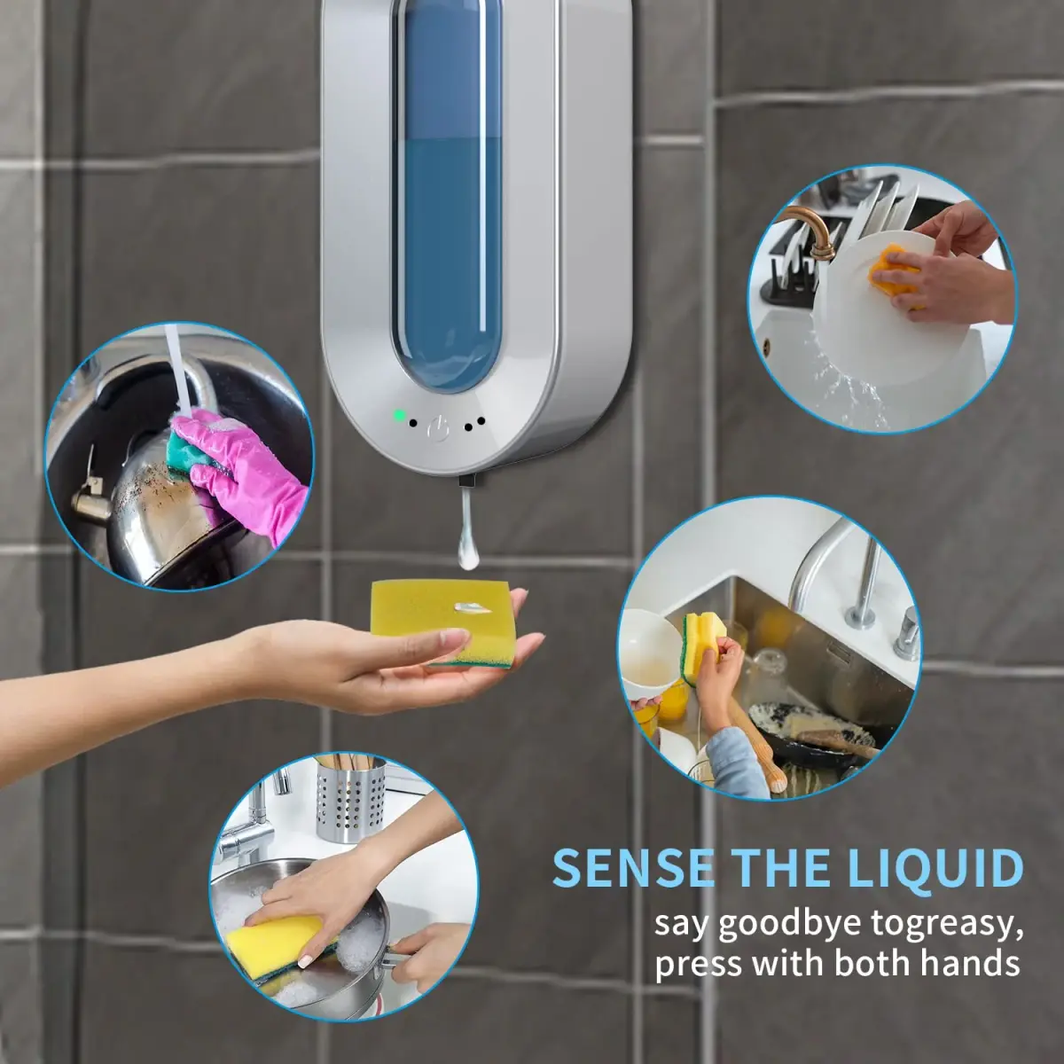 Haiaoxonr Automatic Soap Dispenser 700ml | Touchless Wall Mount for Bathroom & Kitchen - view 2