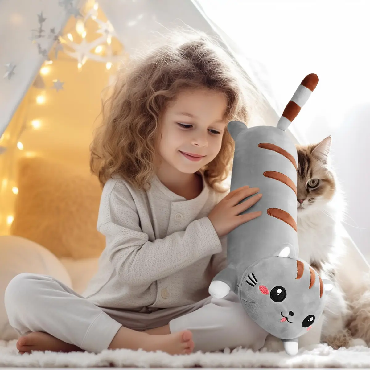 AFAN Long Cat Plush 42 Inch | Cute Realistic Body Stuffed Animal Pillow for Kids & Adults - view 4