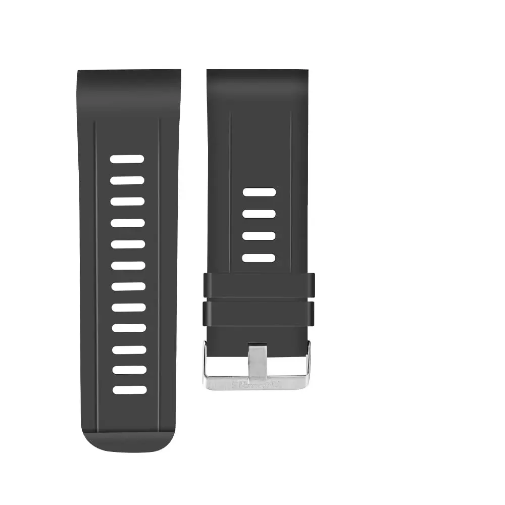 Rainbuvvy Silicone Watch Band for DM100 LEMFO 2.86" Screen, 32mm Width | Black Sports Band with Tang Buckle - main product image