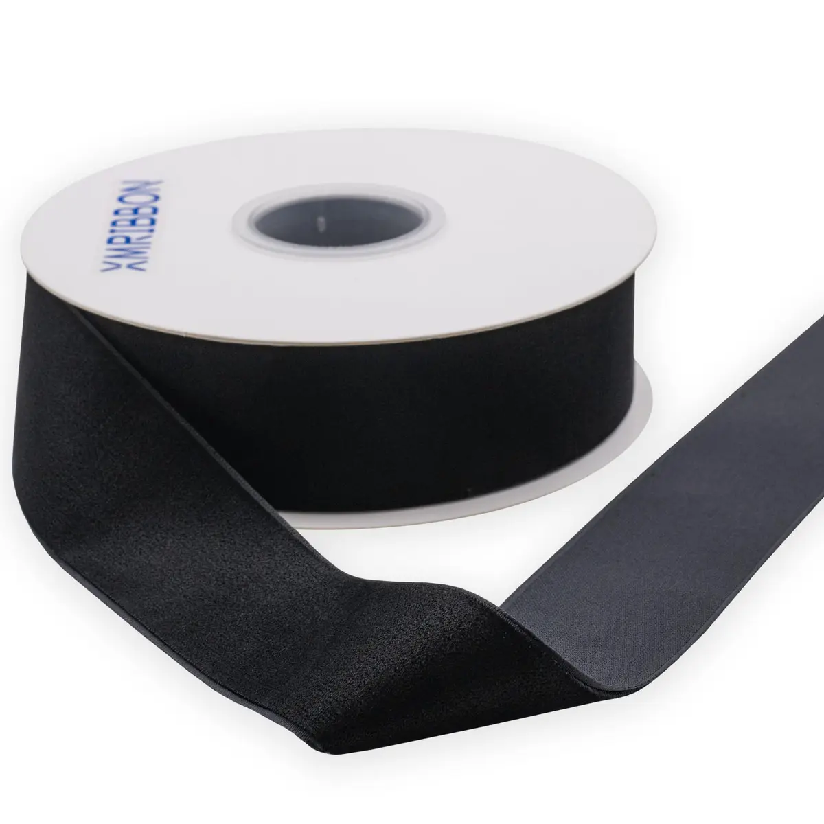 XMRIBBON Black Velvet Ribbon Single Sided 3.8 cm (1 1/2 Inch) by 9.14 m (10 Yards) Spool | Classic Solid Nylon Craft Ribbon - view 3