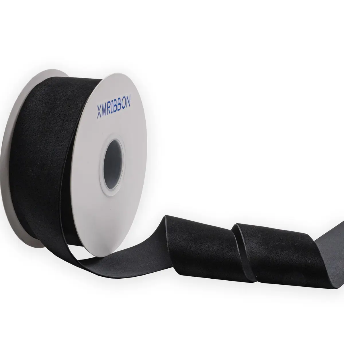XMRIBBON Black Velvet Ribbon Single Sided, 5.08 cm (2 Inch) x 9.14 m (10 Yards) Spool | Classic Solid Craft Ribbon - main product image