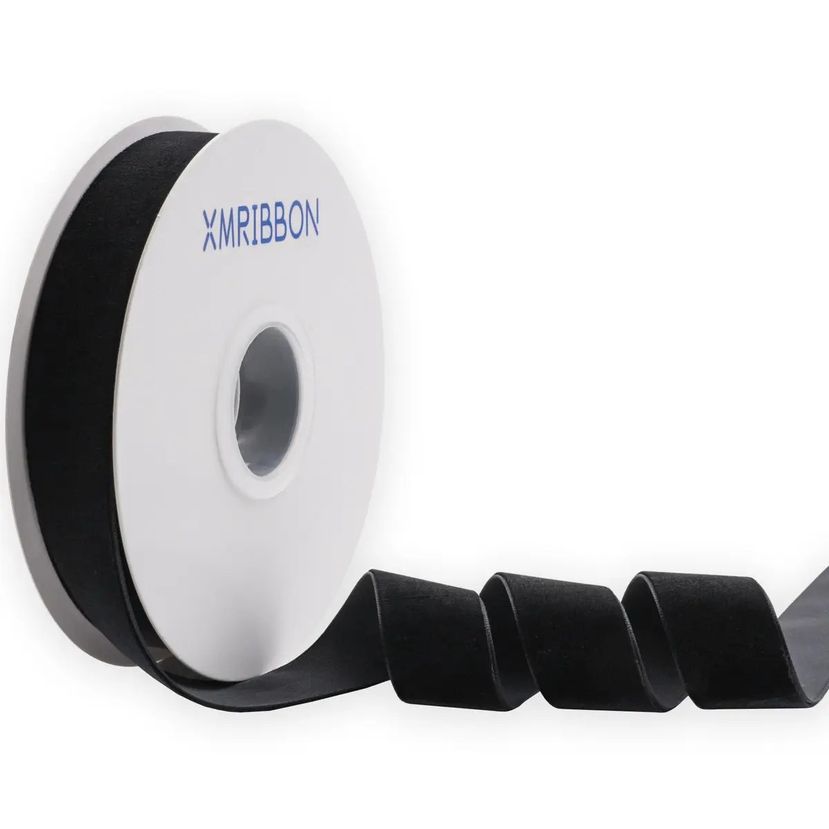 XMRIBBON Black Velvet Ribbon Single Sided 2.54 cm (1 Inch) x 9.14 m (10 Yards) Spool | Classic Solid Nylon Craft Ribbon - main product image