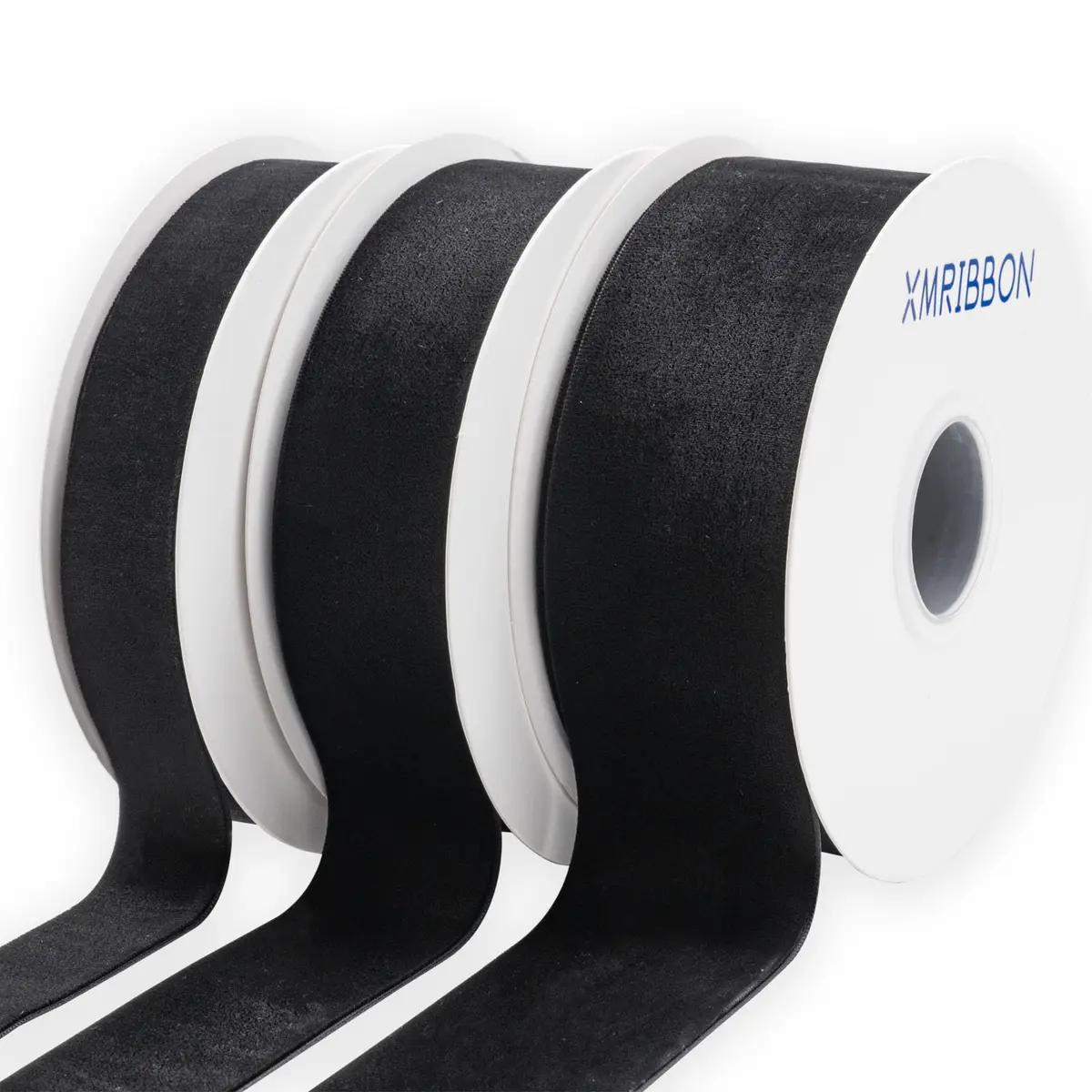 XMRIBBON Black Velvet Ribbon Single Sided 2.54 cm (1 Inch) x 9.14 m (10 Yards) Spool | Classic Solid Nylon Craft Ribbon - view 6