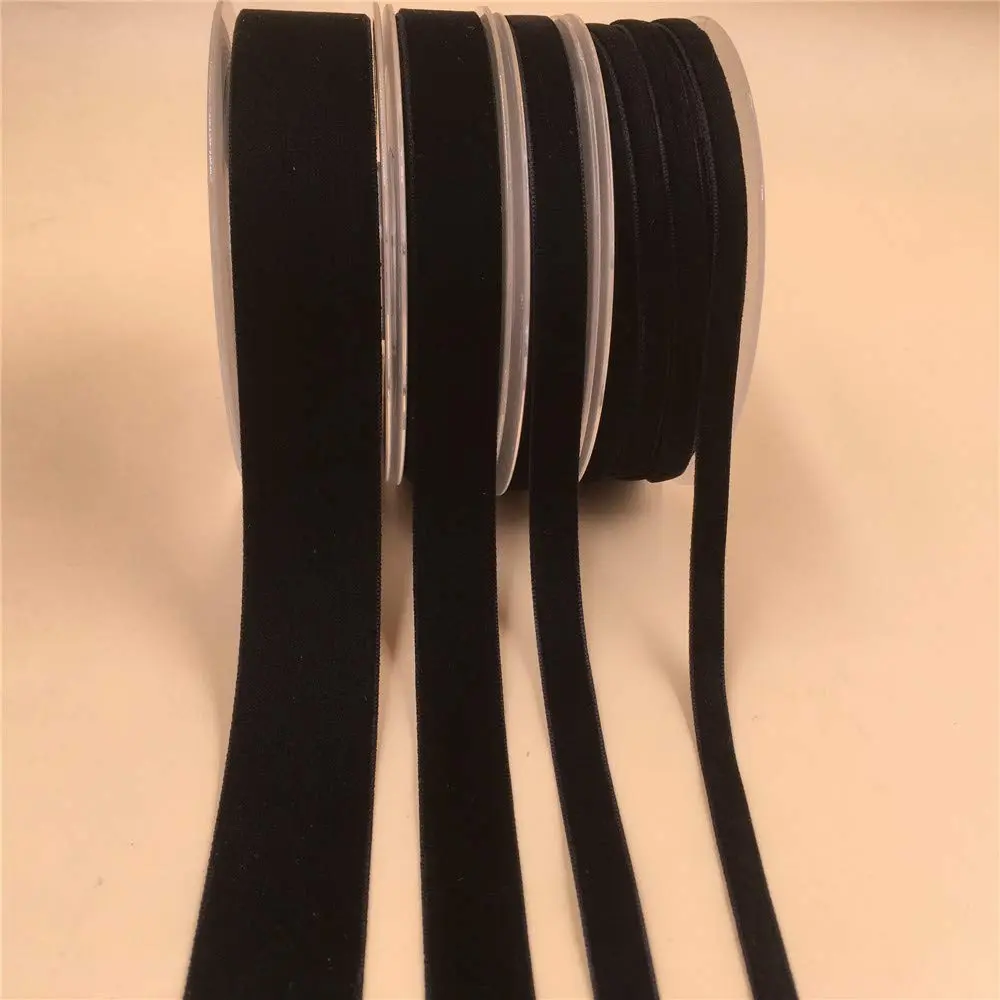 XMRIBBON Black Velvet Ribbon Single Sided 2.54 cm (1 Inch) x 9.14 m (10 Yards) Spool | Classic Solid Nylon Craft Ribbon - view 7