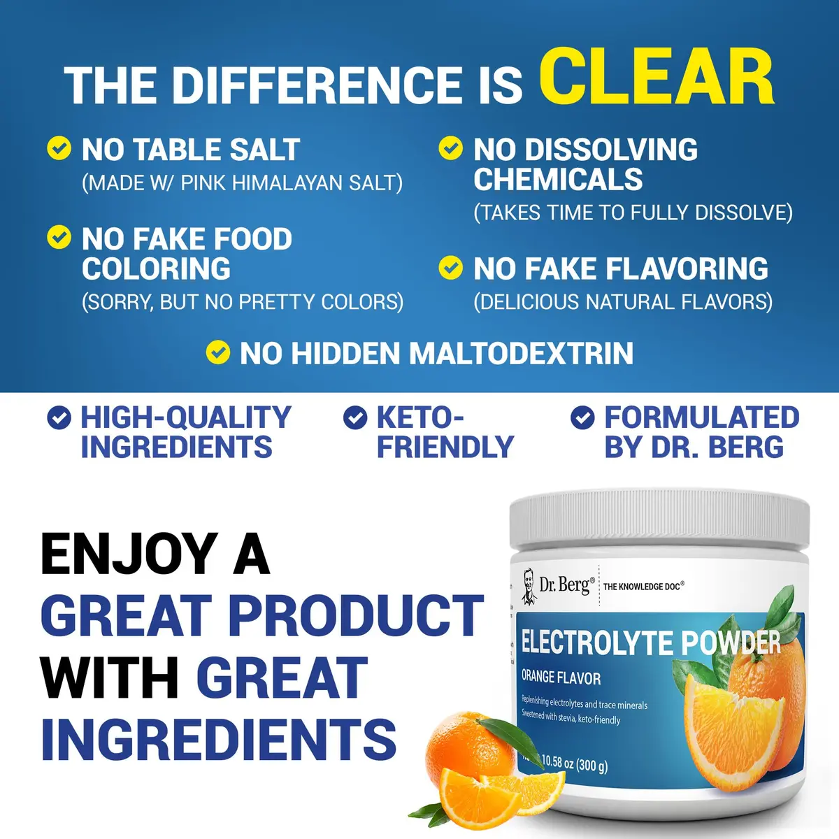 Dr. Berg Zero Sugar Hydration Keto Electrolyte Powder 10.86oz | 50 Servings, No Sugar, Pink Himalayan Salt - view 5