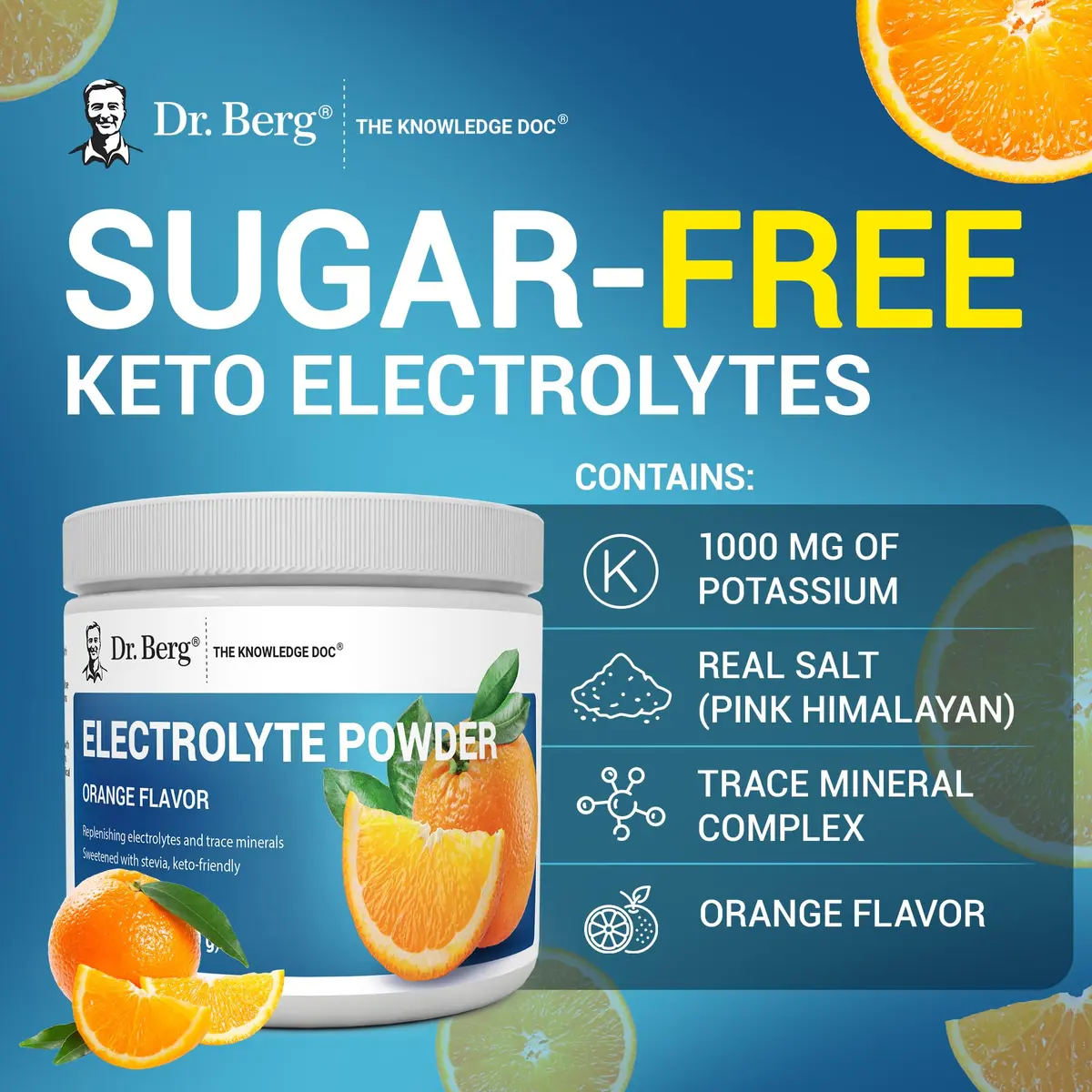 Dr. Berg Zero Sugar Hydration Keto Electrolyte Powder 10.86oz | 50 Servings, No Sugar, Pink Himalayan Salt - view 7