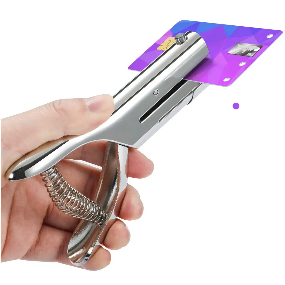 Rikolto Heavy Duty Single Hole Punch 1/4 inch (6mm) Hole, 2" Reach | Punches Paper, Cards, PVC, Thin Plastic - main product image