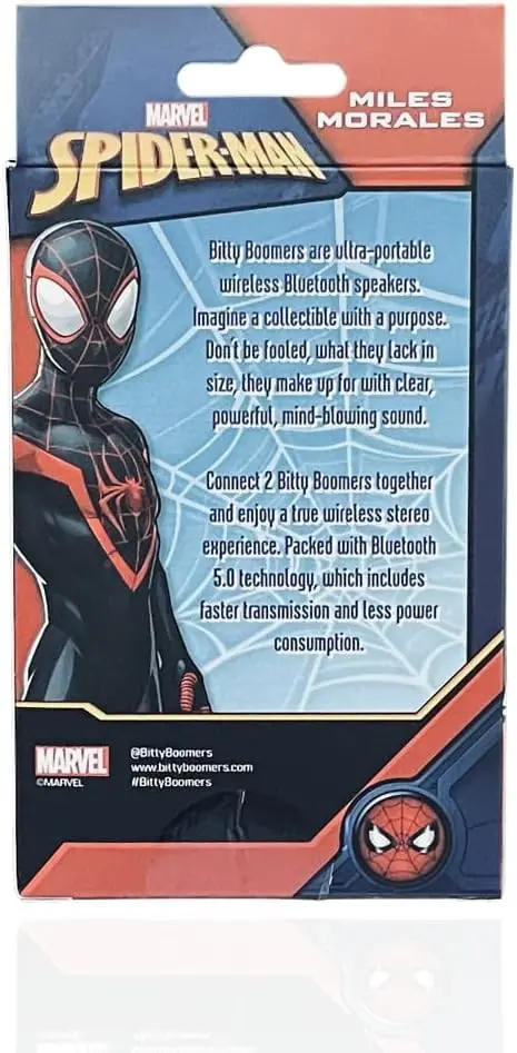 Bitty Boomers Miles Morales Mini Bluetooth Speaker 5cm (2") | Sync 2 for Stereo Mode - view 6