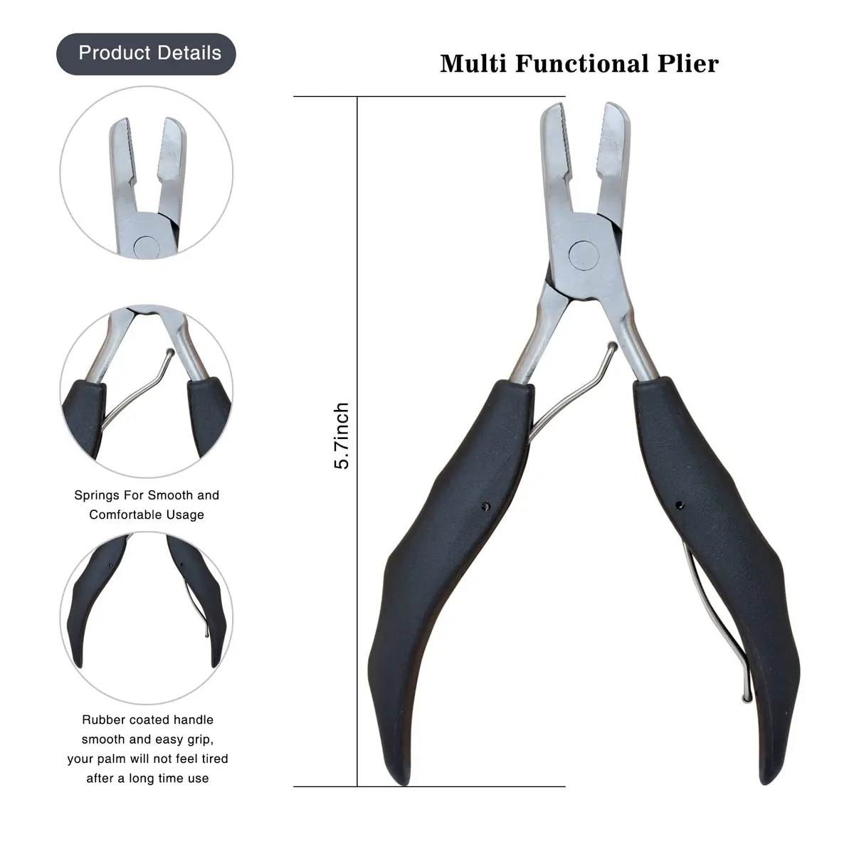 coloryoung Hair Extension Removal Tool 5.5 Inch | Durable Stainless Steel Hair Extension Pliers - view 2