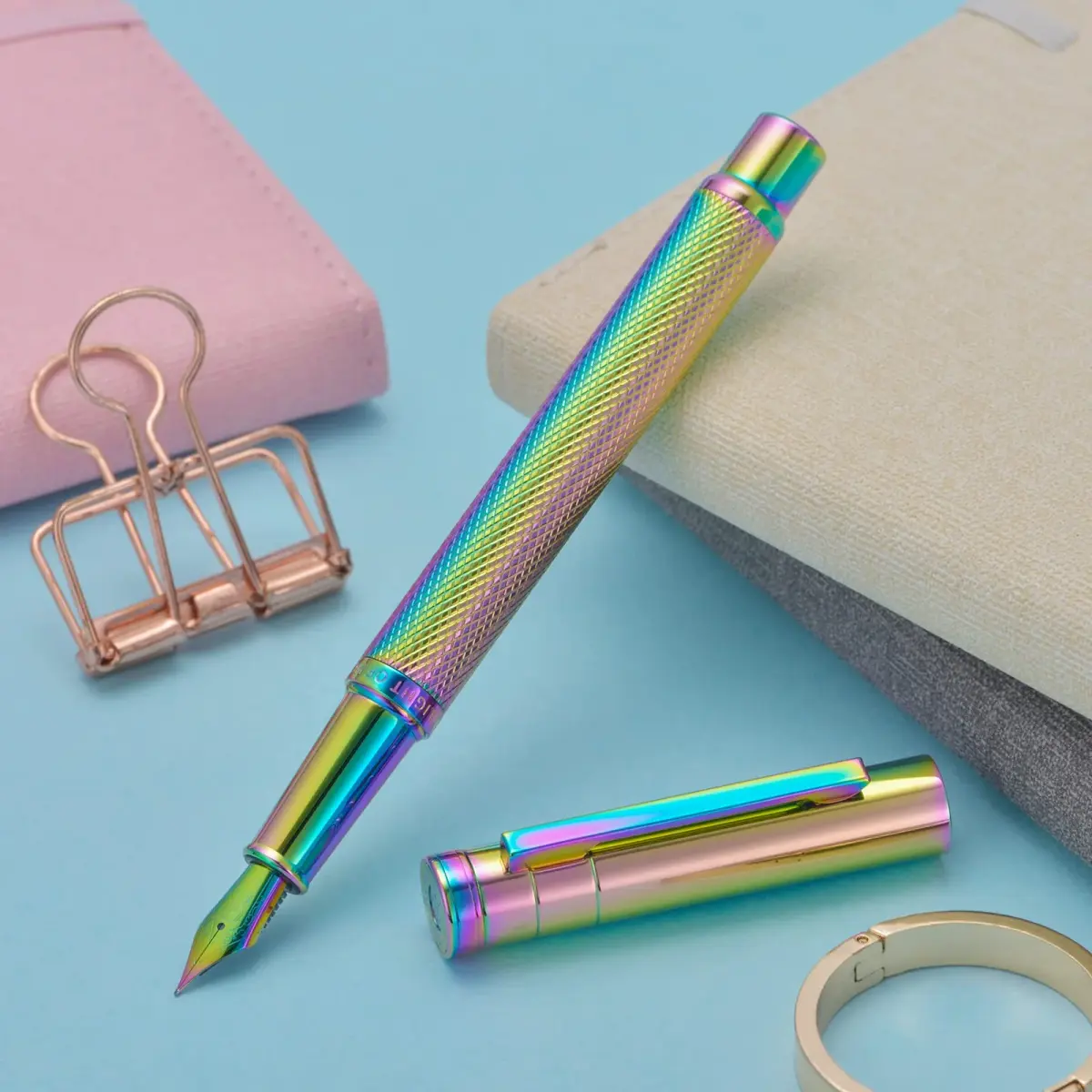 Asvine Hongdian 1851 Rainbow Fountain Pen with Fine Point Nib for Smooth Daily Writing - view 4
