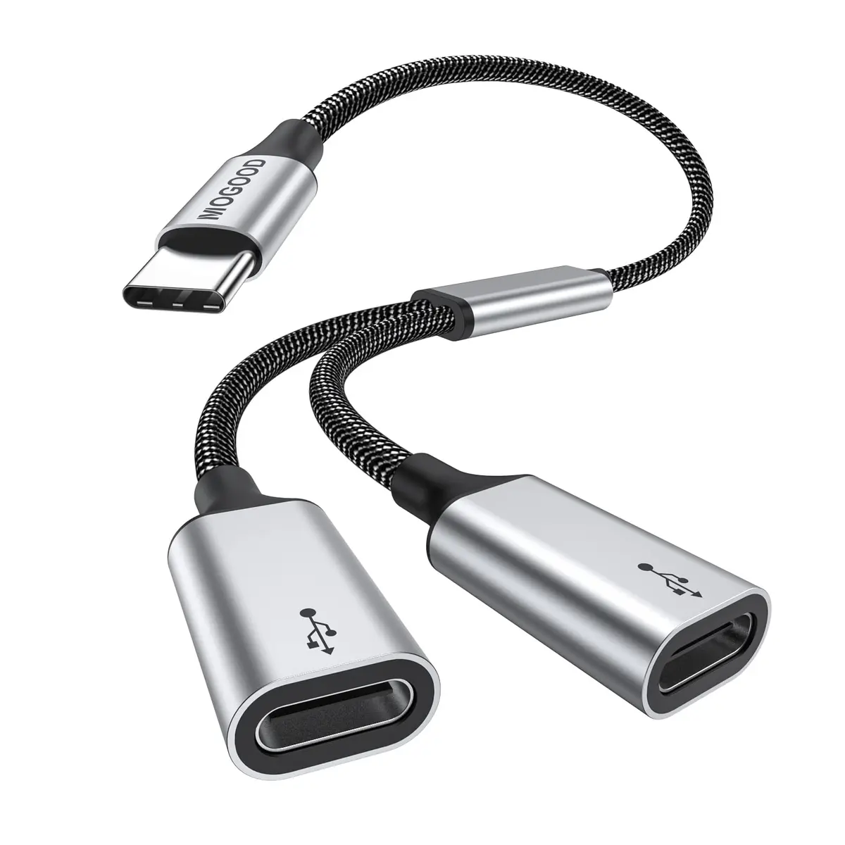 MOGOOD USB C to Dual USB C Female Adapter, 2 Ports, 5V/0.9A Output | Expands One USB-C to Two USB-C Data Ports - main product image
