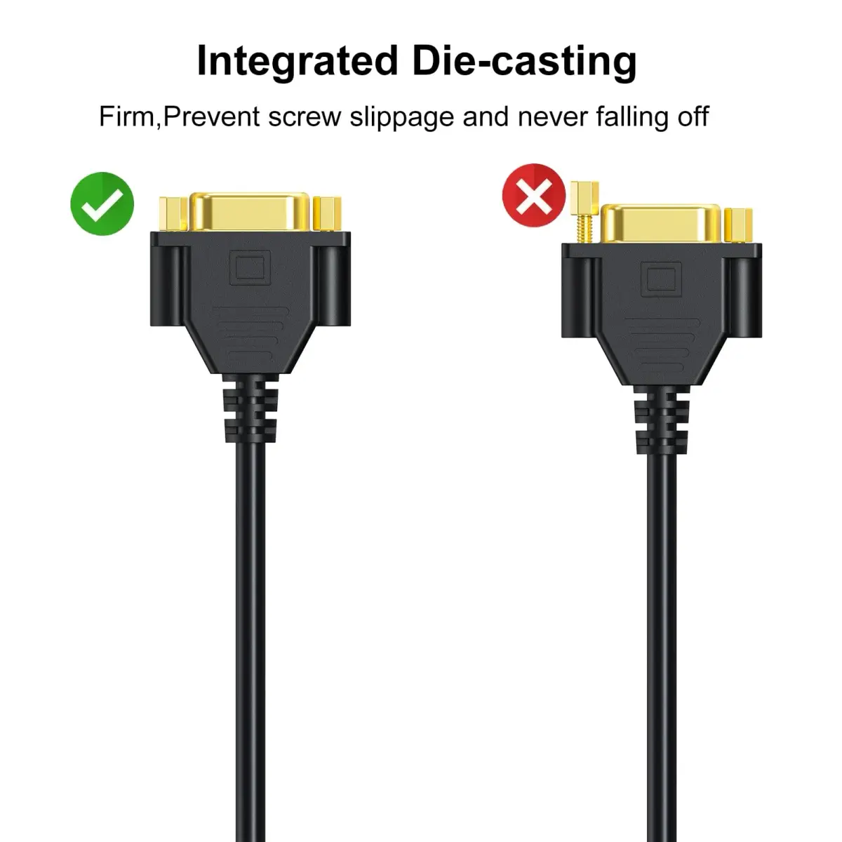 UV-CABLE 2-Pack VGA Extension Cable 6ft Male to Female 15 Pin | 1080P Full HD Support - view 5