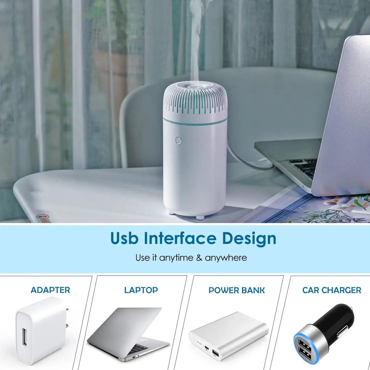 UrrSovv Car Diffuser Humidifier 100ml (3.4 Fl Oz) | Ultrasonic Cool Mist for Car & Home - view 4