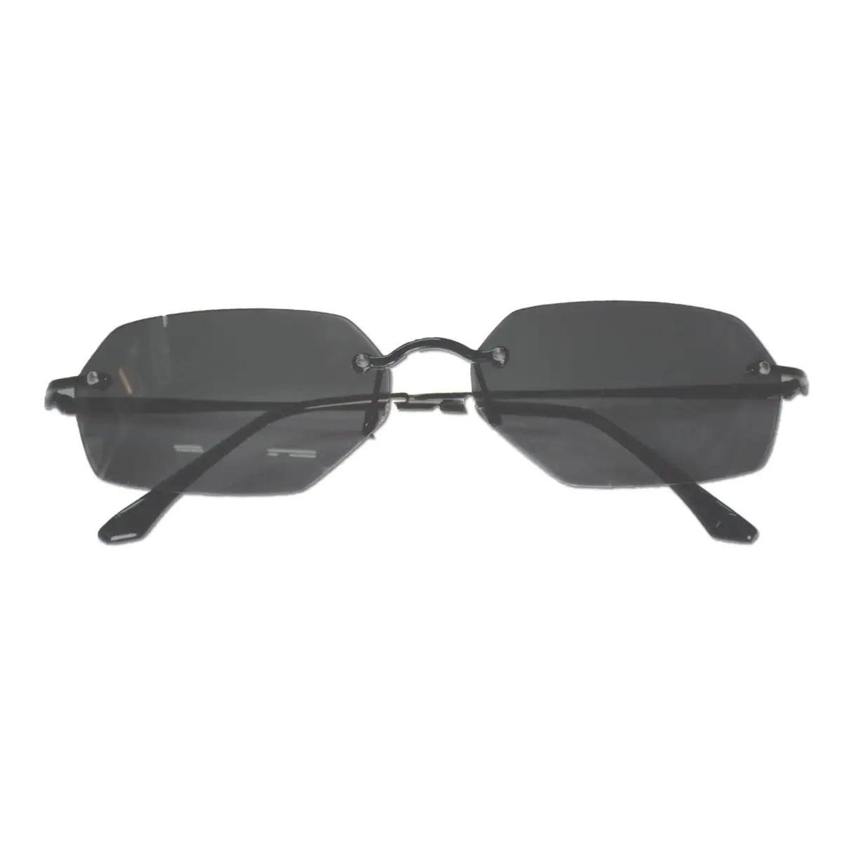 RCXKOOM Agent Smith Matrix Sunglasses | Polarized Square Rimless Metal Frame 62mm Lens - view 3