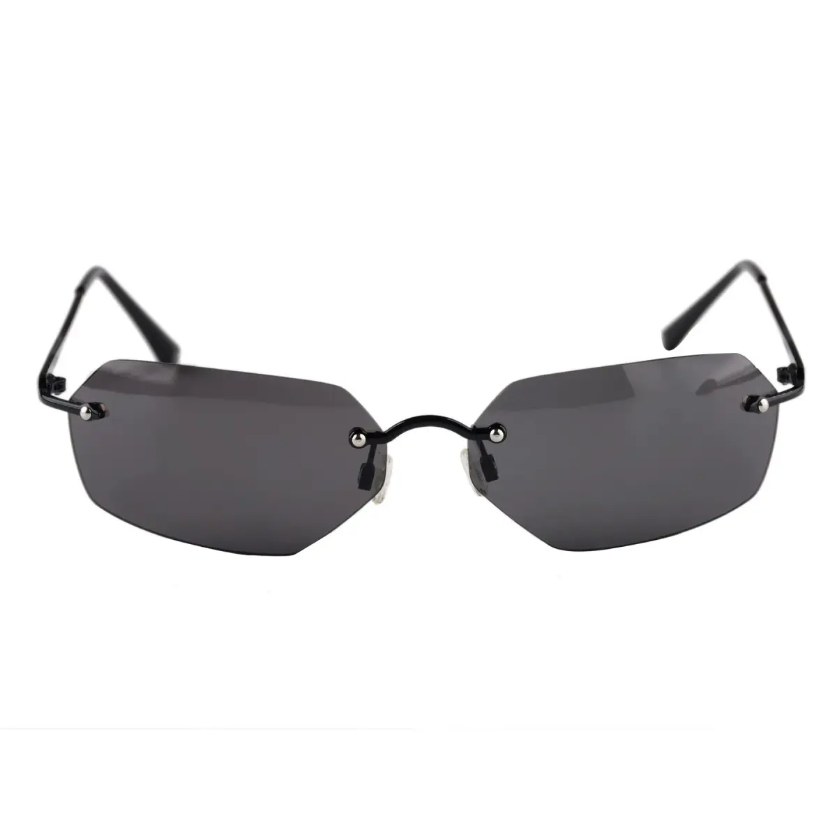 RCXKOOM Agent Smith Matrix Sunglasses | Polarized Square Rimless Metal Frame 62mm Lens - view 4