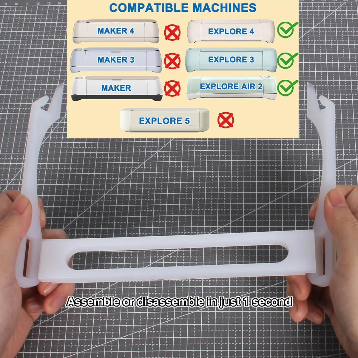 LOPASA Extension Tray for Cricut Explore 4, 3, Air 2 | 7.5"L x 3"W (19cm x 7.6cm) | Keeps Vinyl Straight - view 3