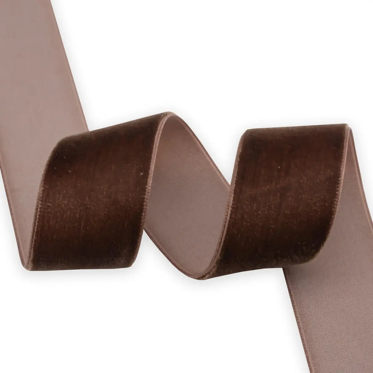 XMRIBBON Coffee Velvet Ribbon Single Sided 1 Inch x 10 Yards | Soft Nylon Craft Ribbon - view 2
