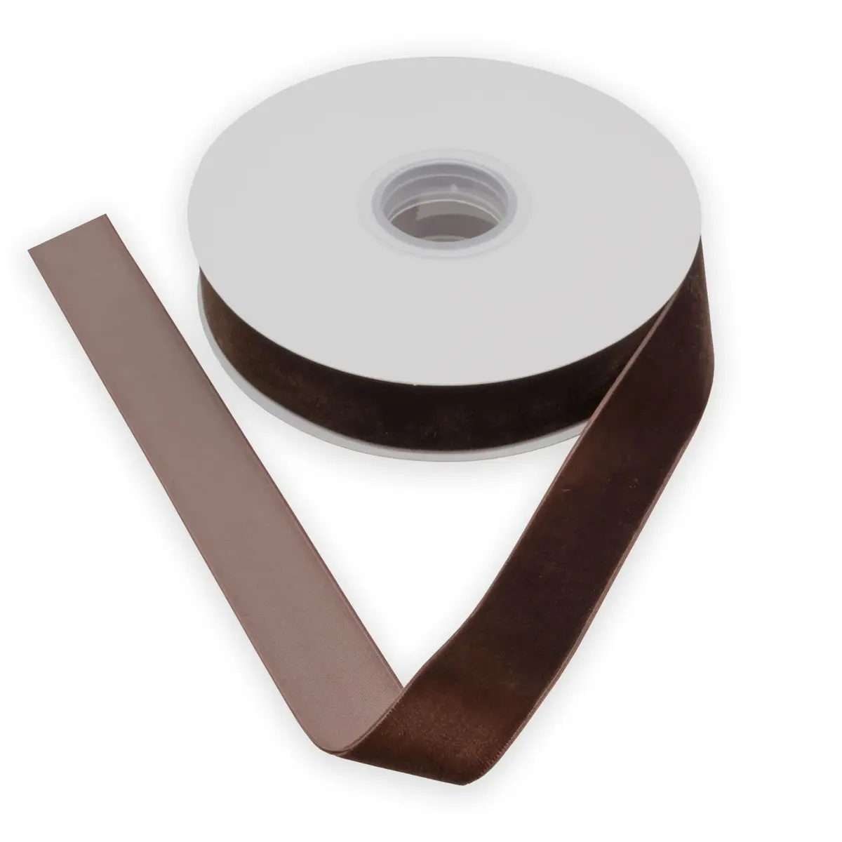 XMRIBBON Coffee Velvet Ribbon Single Sided 1 Inch x 10 Yards | Soft Nylon Craft Ribbon - view 4
