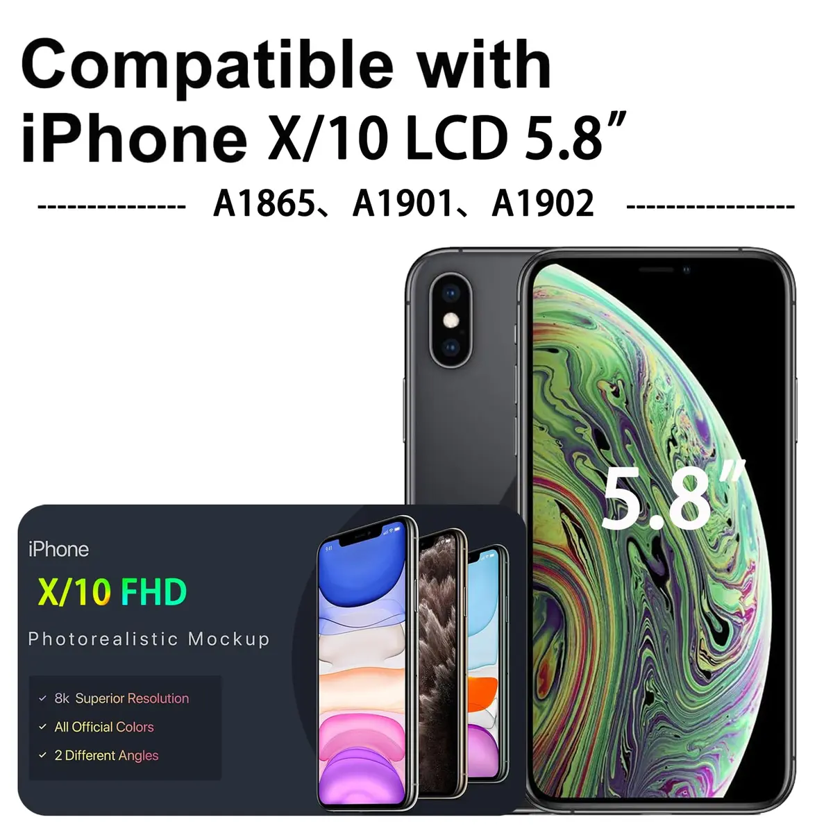 SIMDOG iPhone X Screen Replacement Kit 5.8" Full HD | Compatible with A1865, A1901, A1902 - view 5