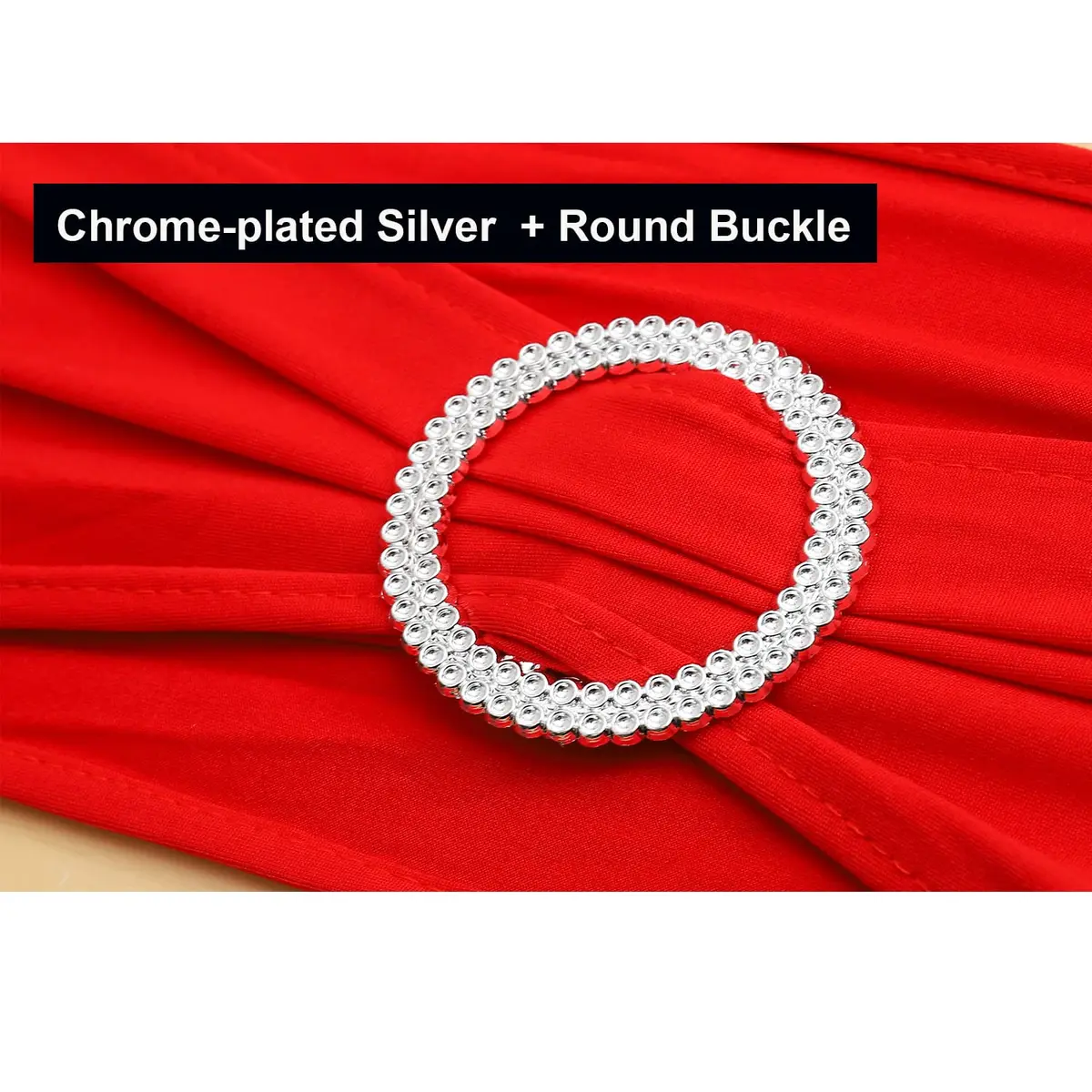 Gankar Red Spandex Chair Sashes 50 Pack (1.288 kg) | Wedding & Party Chair Bands with Buckles - view 6