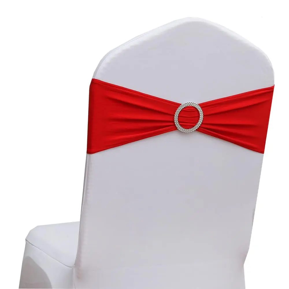 Gankar Red Spandex Chair Sashes 50 Pack (1.288 kg) | Wedding & Party Chair Bands with Buckles - view 9
