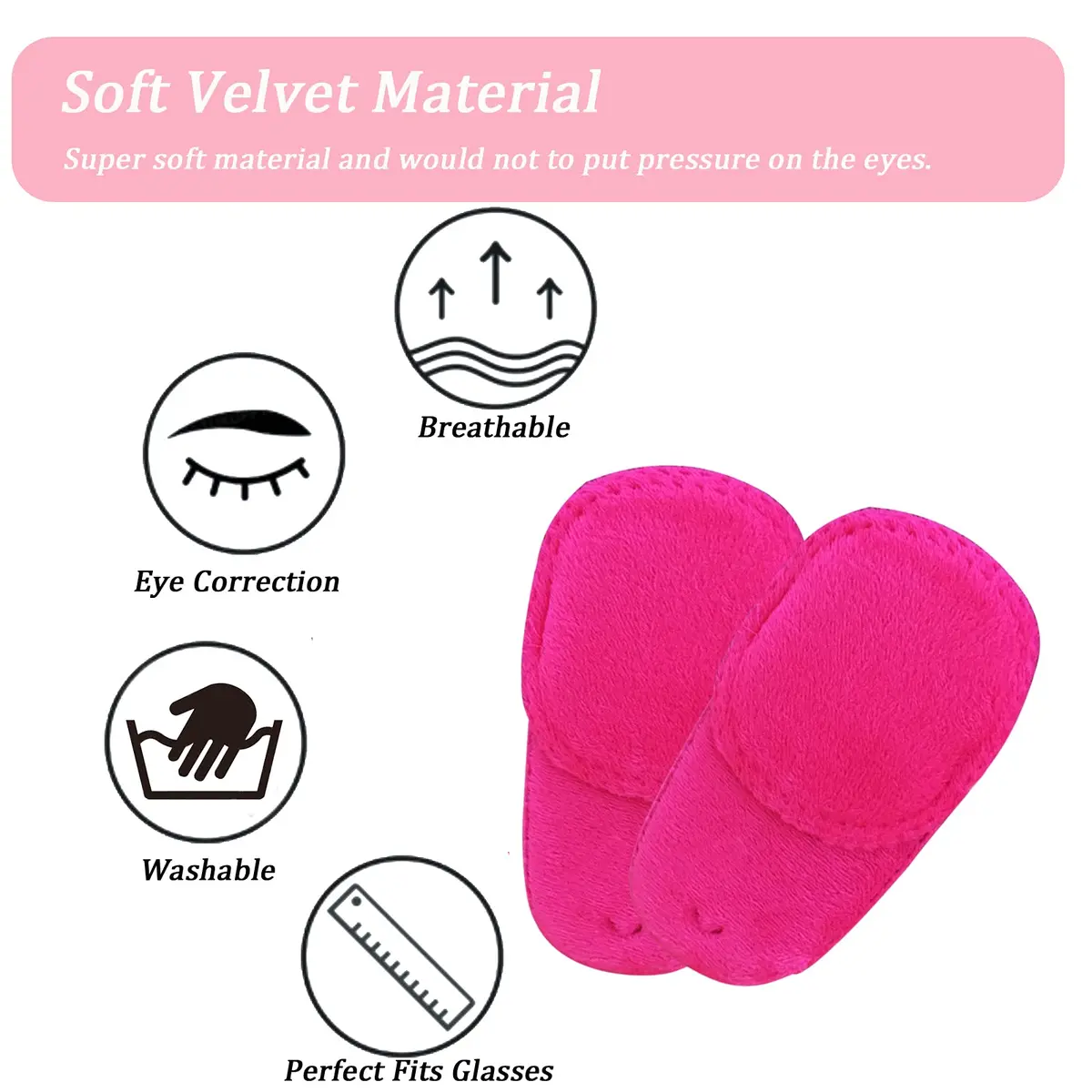 THSIREE Pink Velvet Eye Patches for Kids (4 Pack) | Soft & Comfortable for Lazy Eye Treatment - view 5