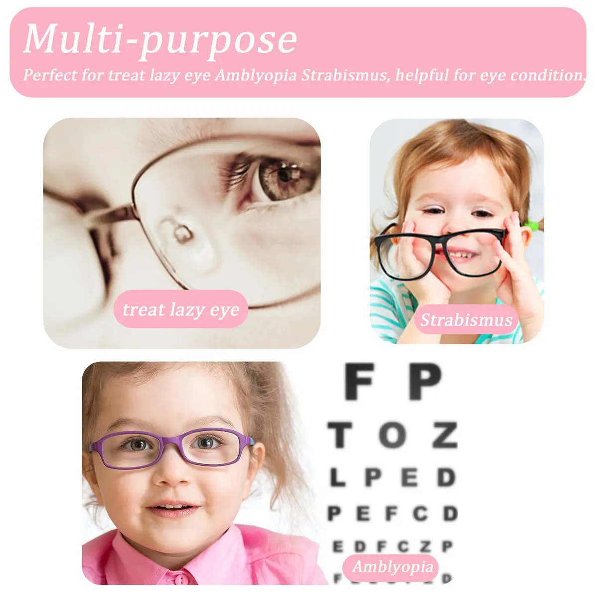 THSIREE Pink Velvet Eye Patches for Kids (4 Pack) | Soft & Comfortable for Lazy Eye Treatment - view 3