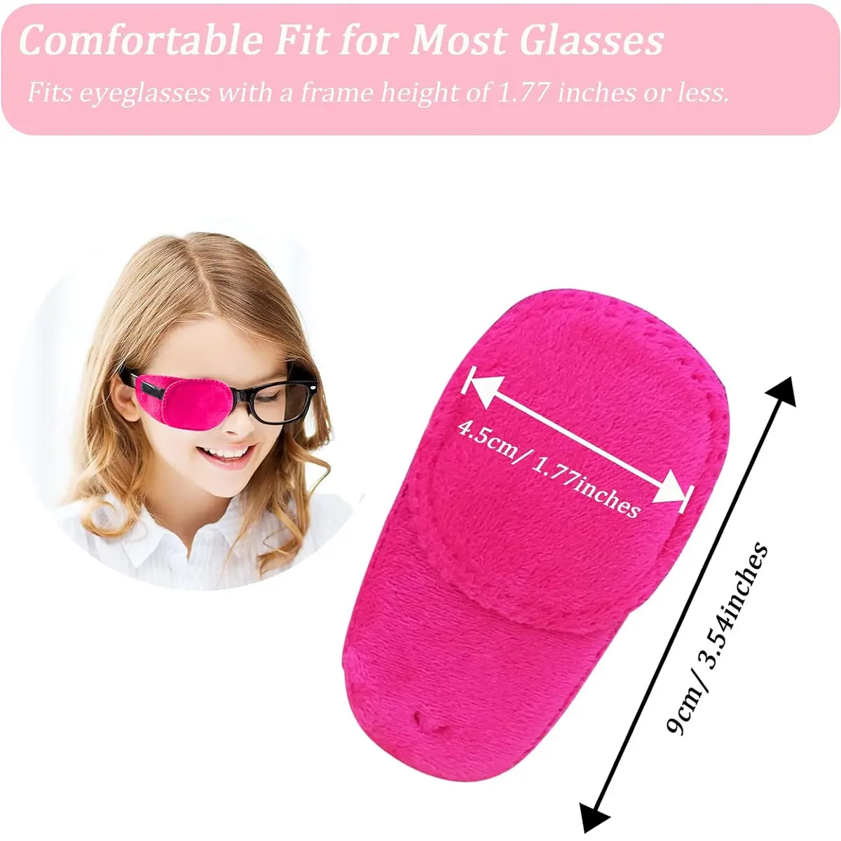 THSIREE Pink Velvet Eye Patches for Kids (4 Pack) | Soft & Comfortable for Lazy Eye Treatment - view 4