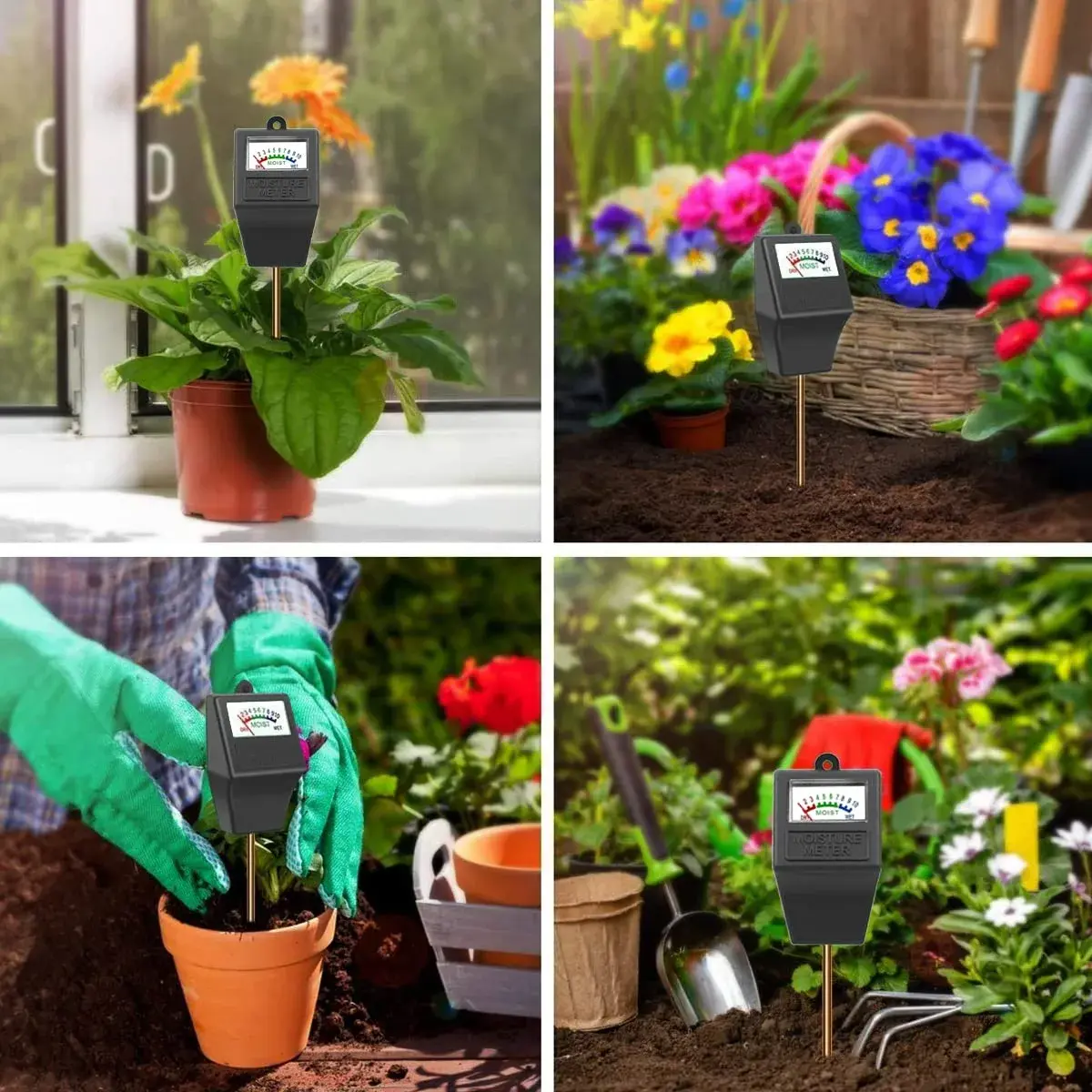 Hathdia Soil Moisture Meter Black | 7.6 inch Probe for Potted Plants, Garden, Farm, Lawn - view 4