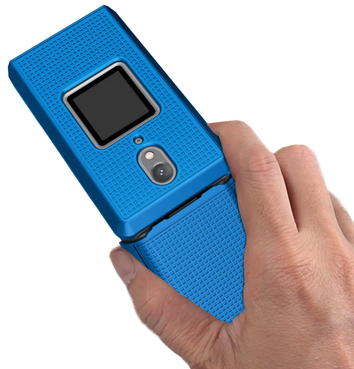 Nakedcellphone Combo for CAT S22 Flip Phone Case with Belt Clip - Blue | Slim Polycarbonate Cover & Rotating Holster - view 5