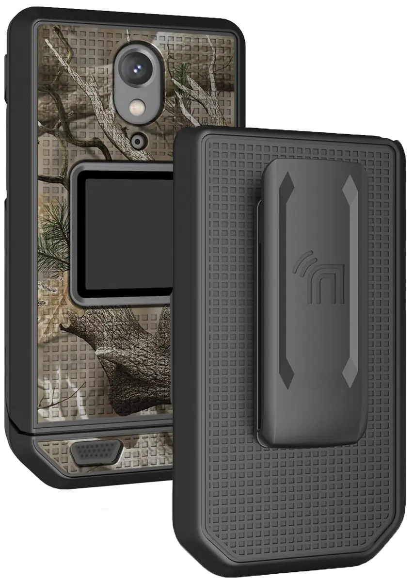 Nakedcellphone CAT S22 Flip Phone Case with Belt Clip Combo - Camo | Hard Shell & Rotating Holster Holder - main product image