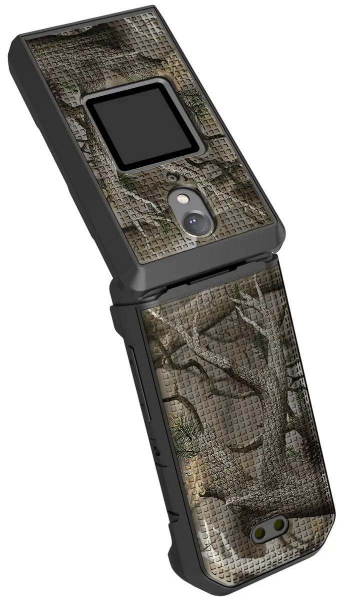 Nakedcellphone CAT S22 Flip Phone Case with Belt Clip Combo - Camo | Hard Shell & Rotating Holster Holder - view 5