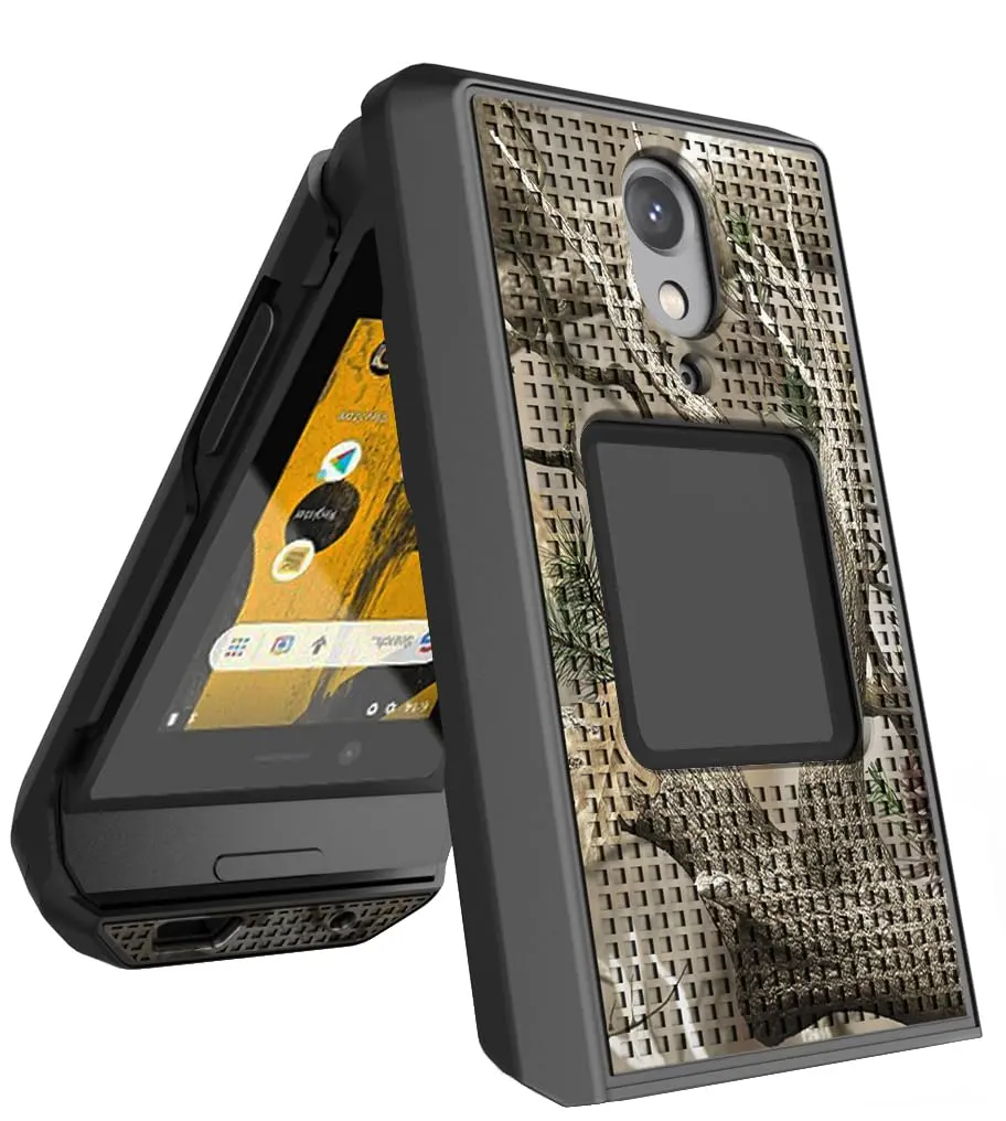Nakedcellphone CAT S22 Flip Phone Case with Belt Clip Combo - Camo | Hard Shell & Rotating Holster Holder - view 8