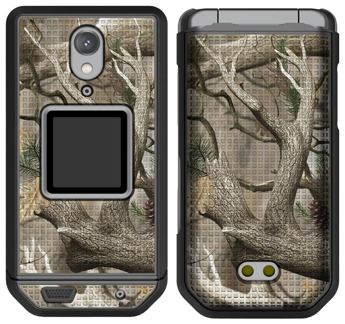Nakedcellphone CAT S22 Flip Phone Case with Belt Clip Combo - Camo | Hard Shell & Rotating Holster Holder - view 3
