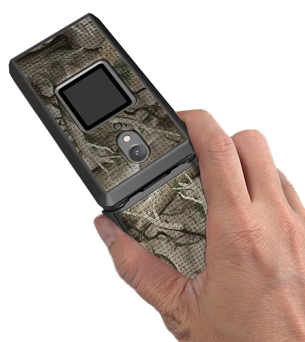 Nakedcellphone CAT S22 Flip Phone Case with Belt Clip Combo - Camo | Hard Shell & Rotating Holster Holder - view 4