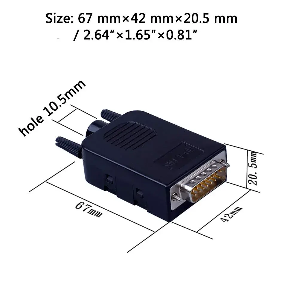 ANMBEST DB15 Solderless RS232 Serial to 15 Pin Terminal Male Adapter (2-Pack, Black) | Connect Legacy Devices - view 5