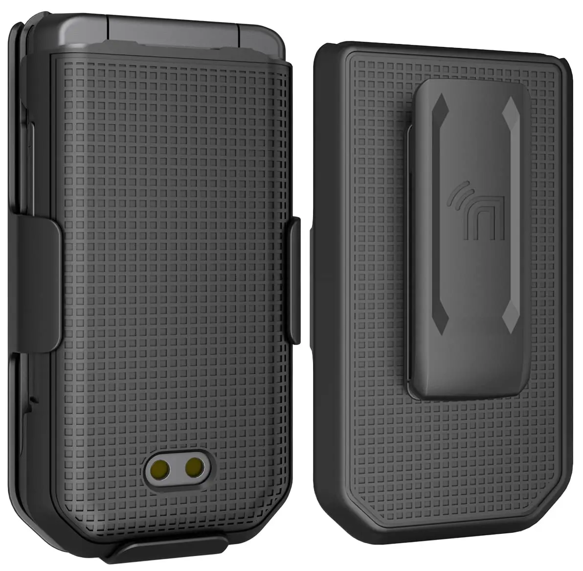 Nakedcellphone Combo for CAT S22 Flip Phone Case with Belt Clip - Black | Slim Polycarbonate Cover & Rotating Holster - view 8