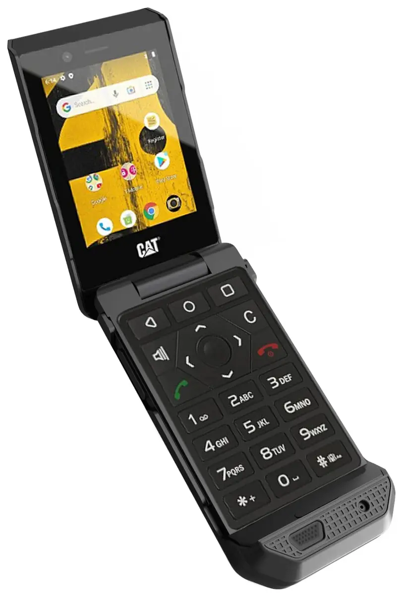 Nakedcellphone Grid Series Black Flip Phone Case for CAT S22 | Hard Polycarbonate with Matte Grip - view 5