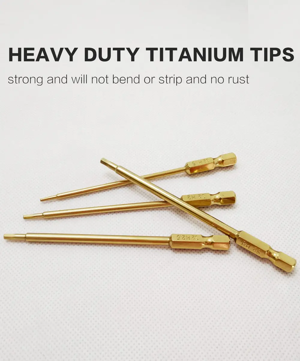 Raflot RC Hex Bit Set 1.5mm, 2.0mm, 2.5mm & 3.0mm | Titanium Coated, High Hardness (100mm Length) - view 4