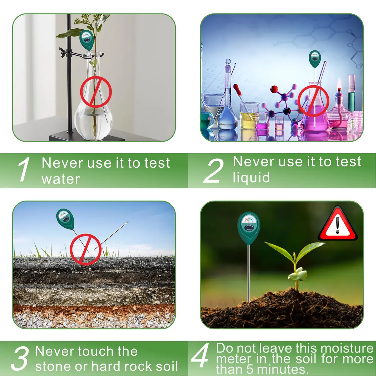 XLUX 2 Pack Long Probe Soil Moisture Meter, Battery-Free | Accurate Deep Soil Hydration Check - view 5