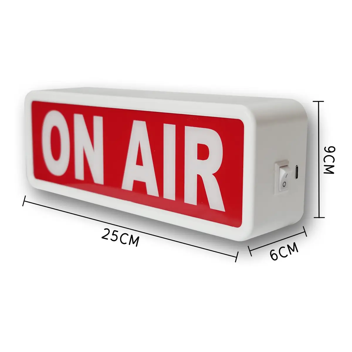 DMKYDM ON AIR LED Sign Light, Studio Decorative Illuminated Sign with On/Off Switch | 25 cm (9.84 inches) Wide - view 2