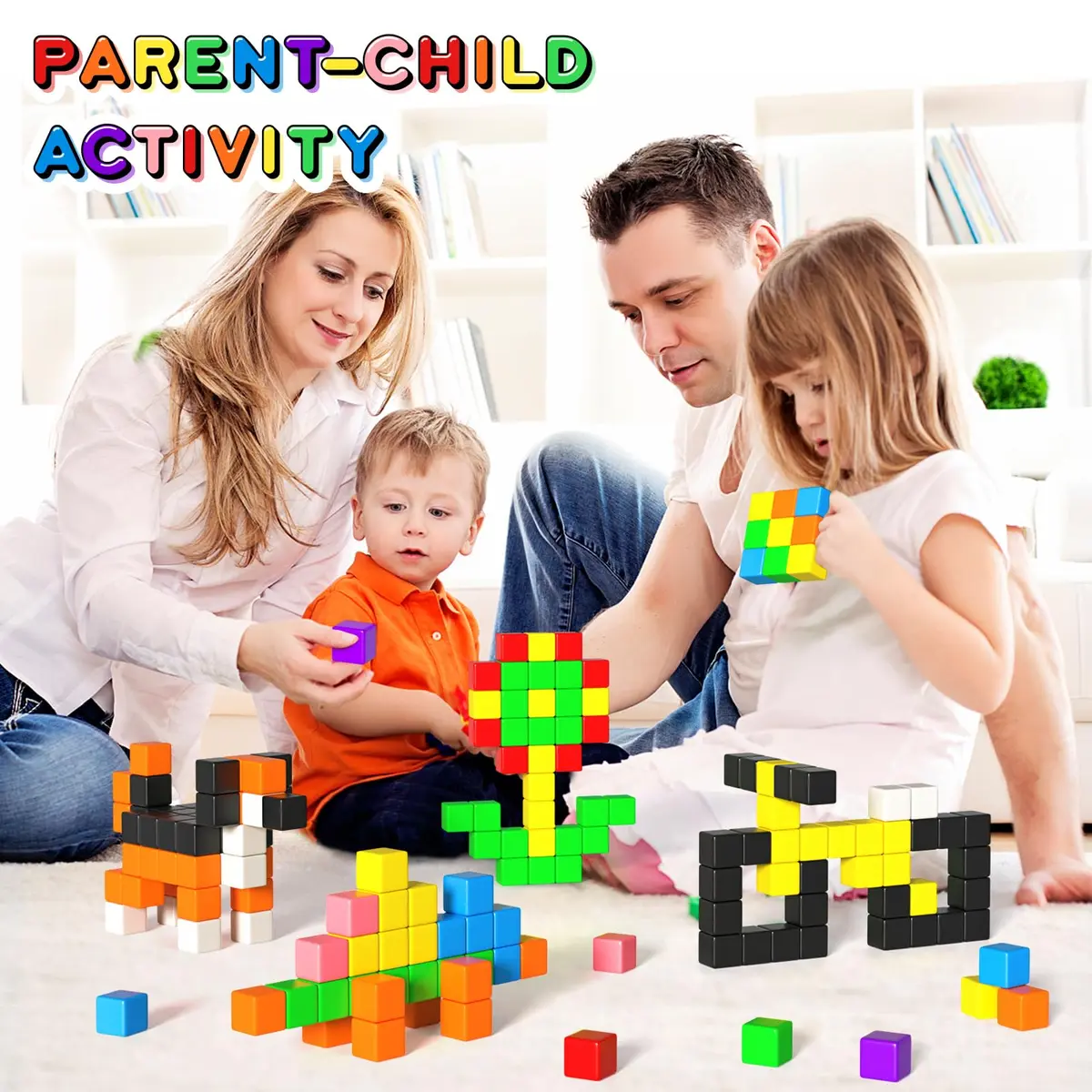Apluses Magnetic Blocks 54 PCS (1 Inch Cubes) | STEM Educational Building Toy for Kids 3+ - view 6