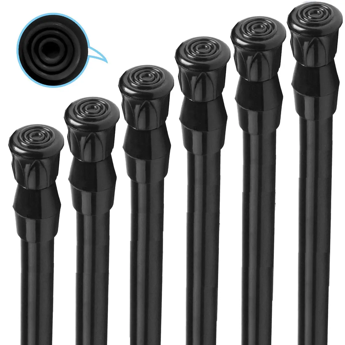 HILLHOME Small Tension Rod 15.7 in to 28 in | Space-Saving Extendable Curtain Rod - main product image