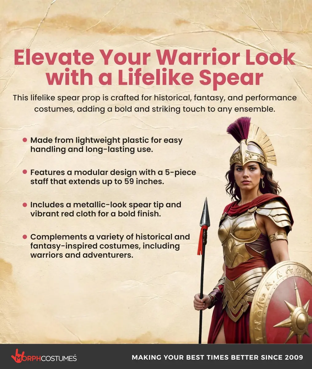 Nicky Bigs Novelties Spartan Warrior Spear, 1.5m | Costume Prop for Adults - view 4