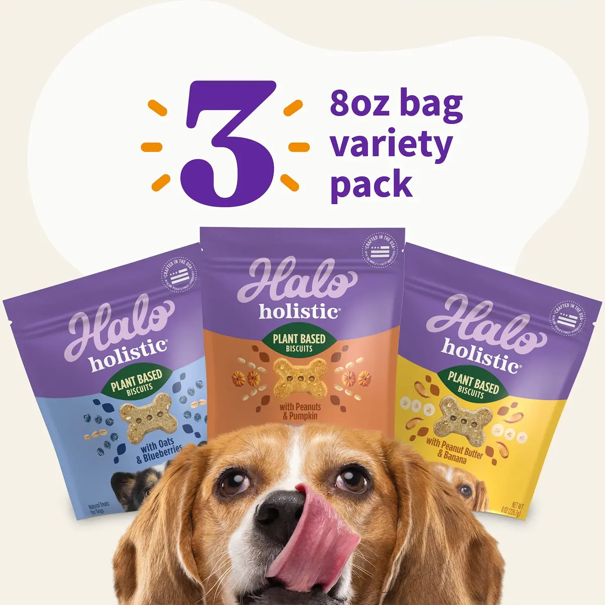 Halo Plant-Based Dog Treats Variety Pack 8 oz | Crunchy, Vegan & All-Natural Dog Snacks - view 4