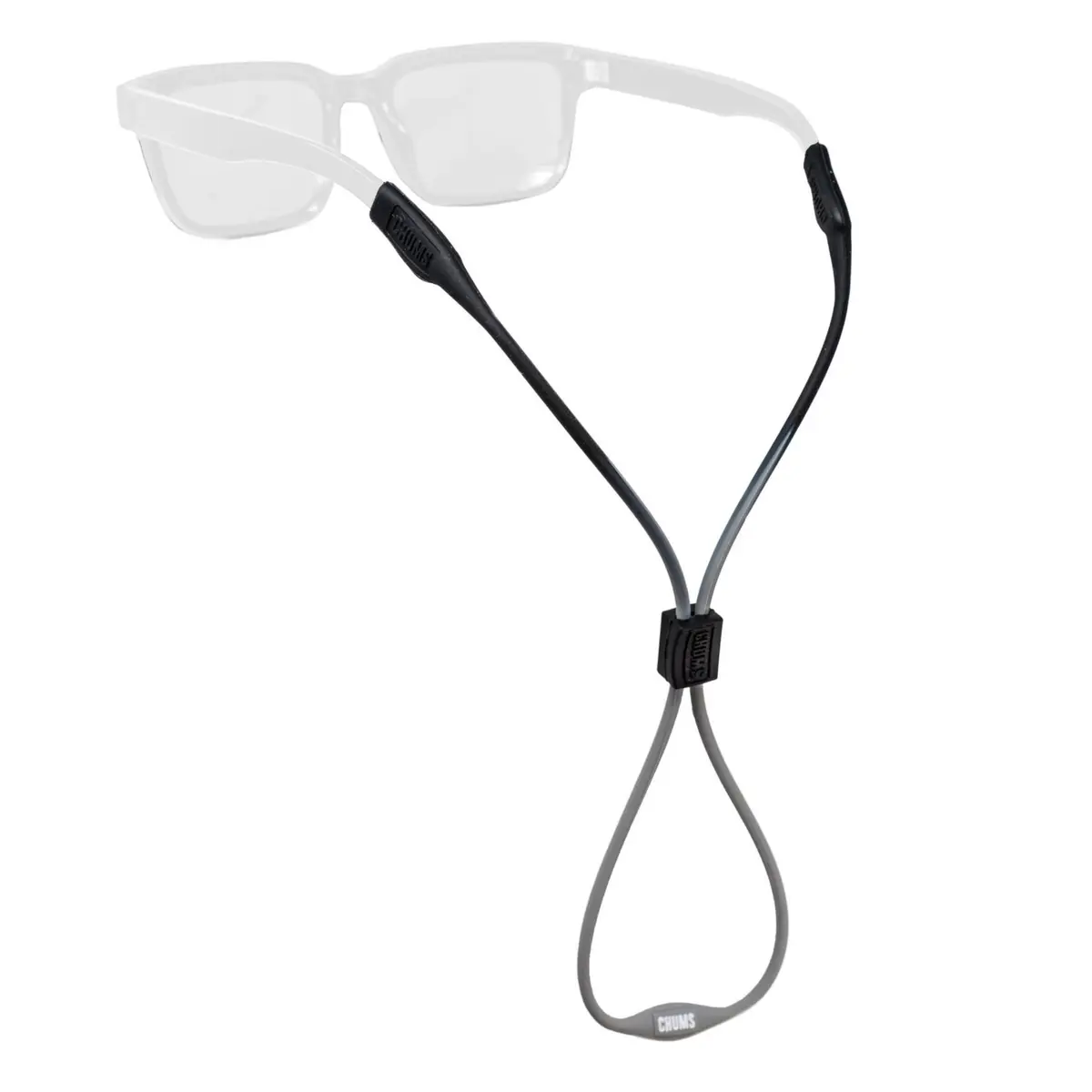 Chums Slim Retainer - Adjustable Eyewear Keeper - Thin Silicone Safety Eyewear Retainer for Women & Men (Black/Smoke) - main product image